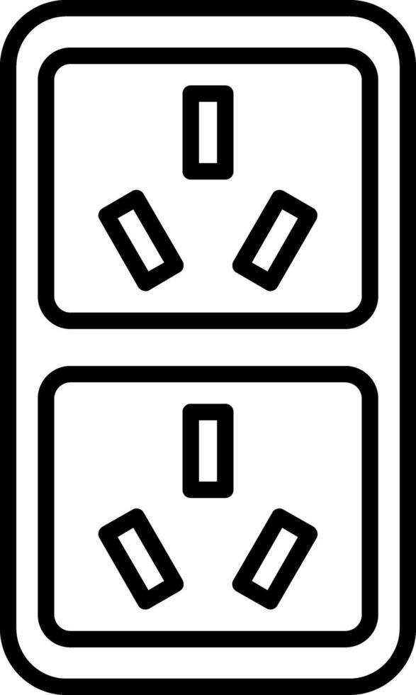A black and white image of two electrical sockets vector