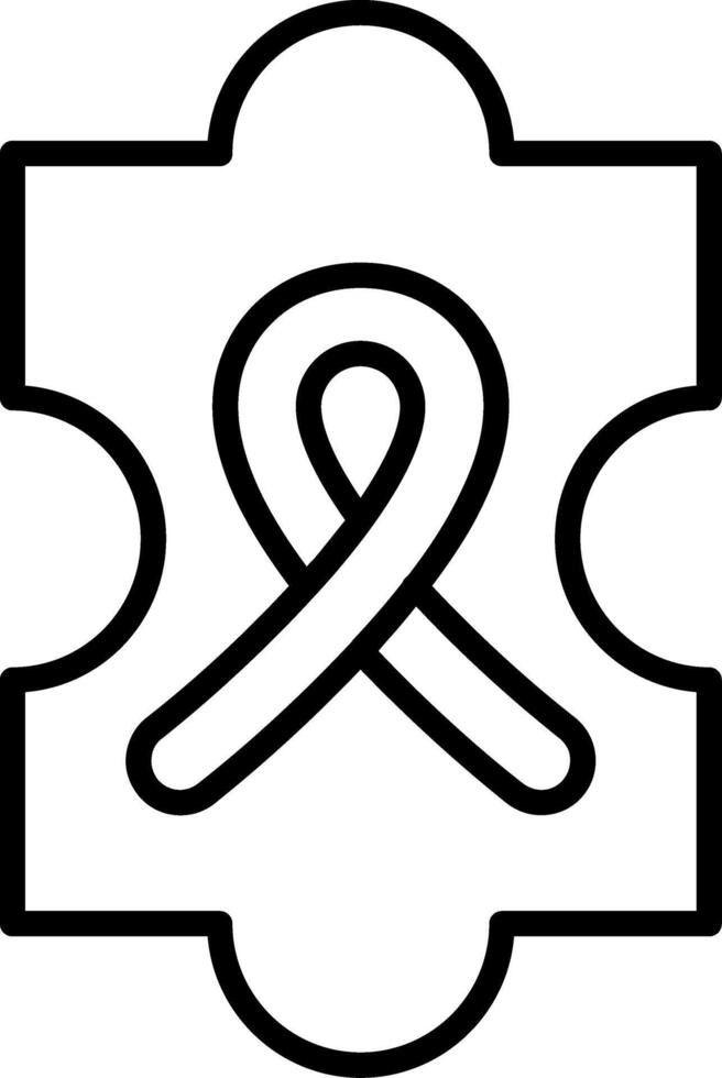 A puzzle piece with a ribbon on it vector