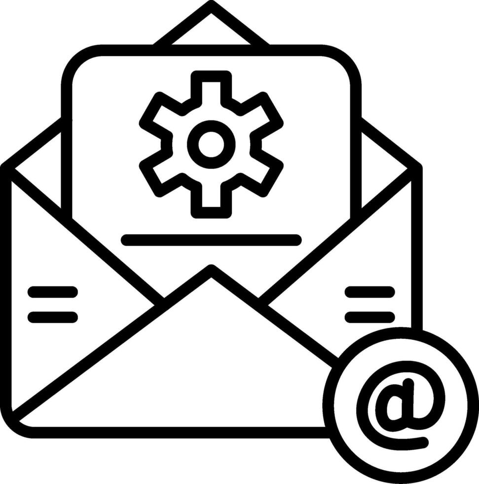 Email icon with gear and envelope vector