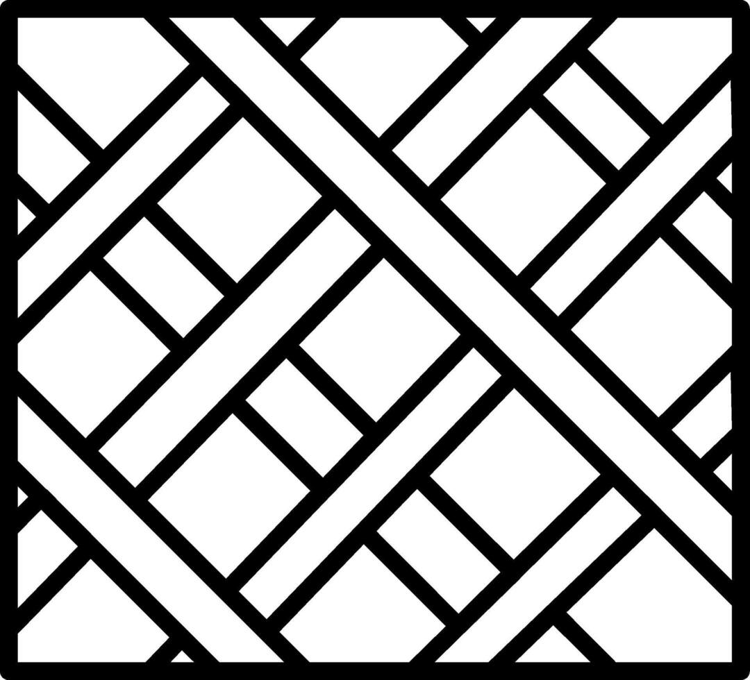 A square pattern with black and white lines vector