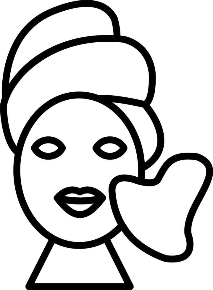A woman with a towel on her head and a mask vector