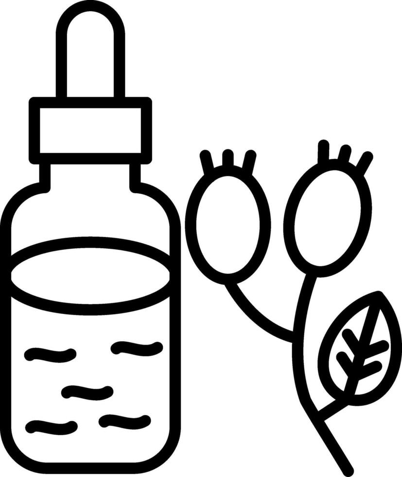 A bottle of oil and a plant vector