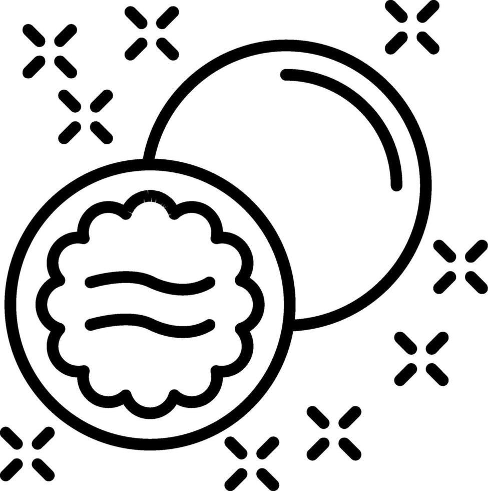 A black and white illustration of a cookie vector
