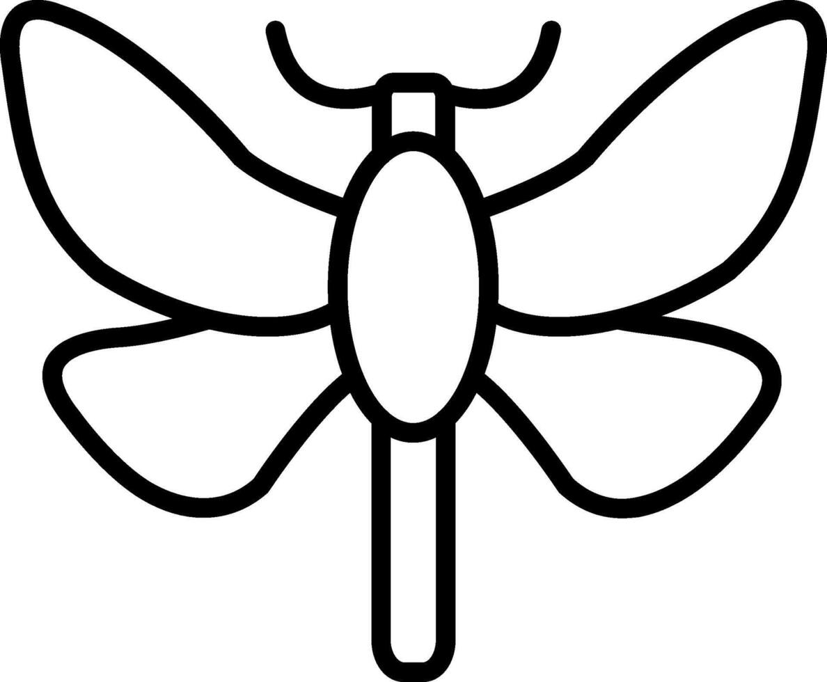 A black and white outline of a butterfly vector