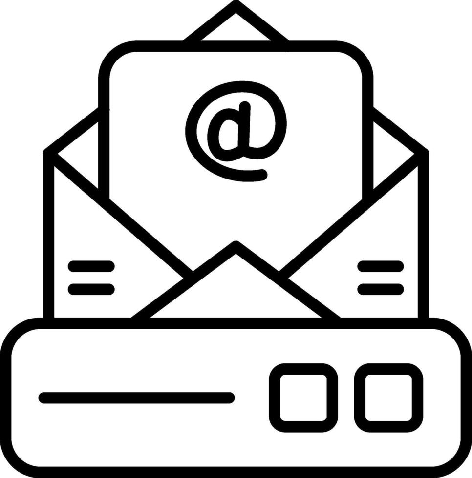 Email icon with a mailbox and envelope vector