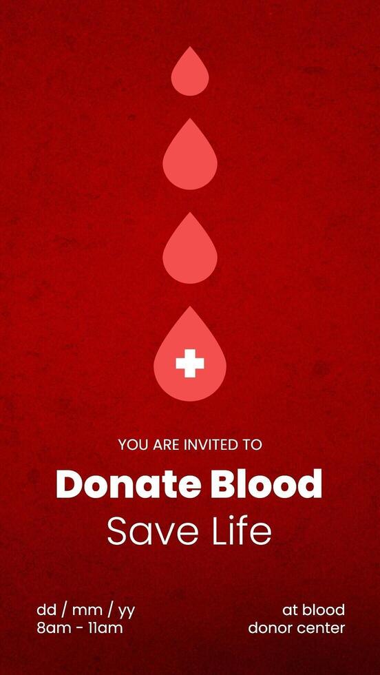 Red Blood Donor Invitation Instagram Story Template