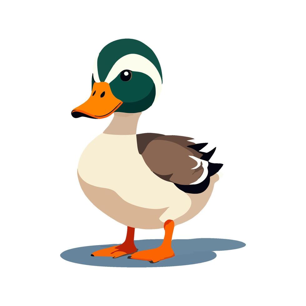 Standing cartoon duck illustration vector