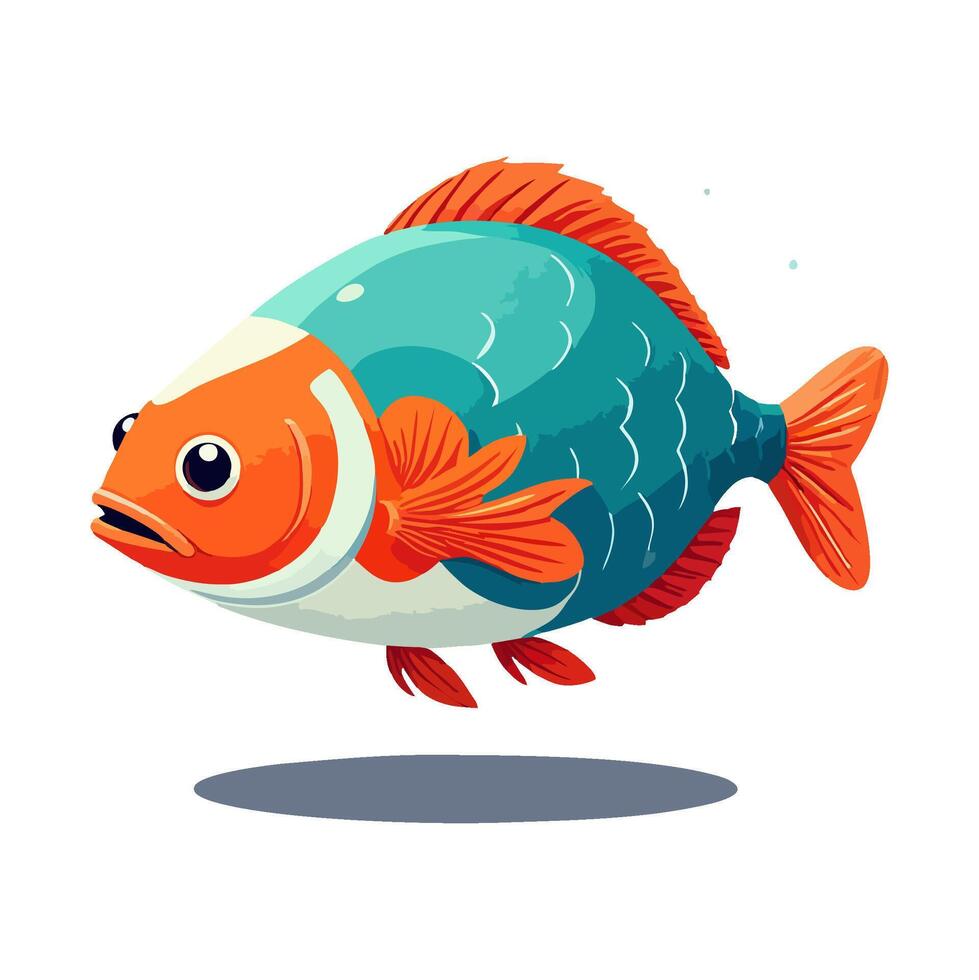 Colorful swimming fish illustration vector