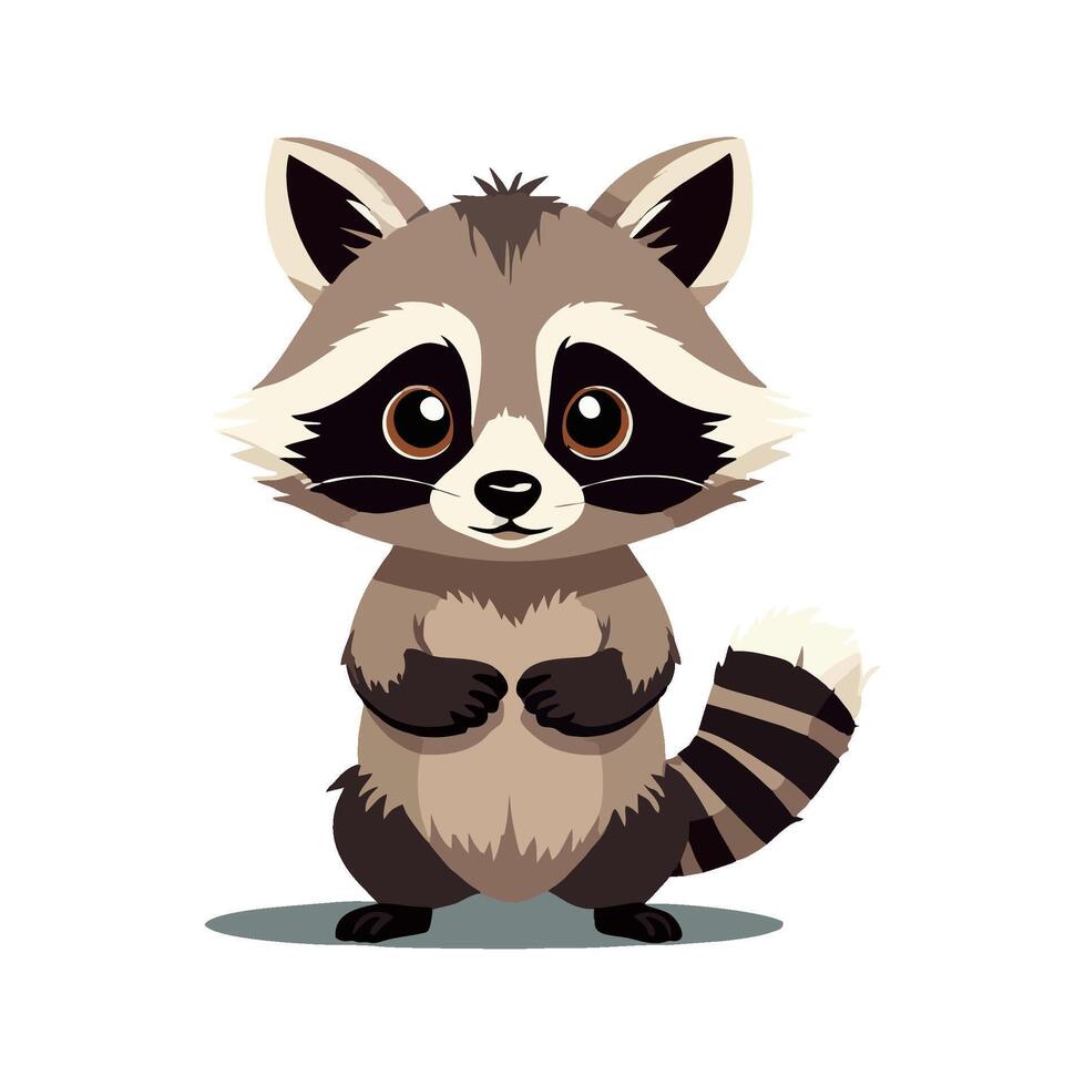 Adorable raccoon with big eyes and a friendly smile vector