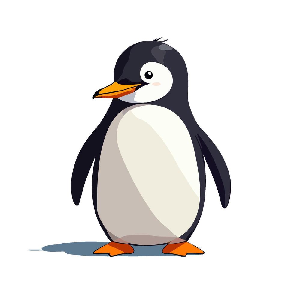Cute penguin looking aside vector
