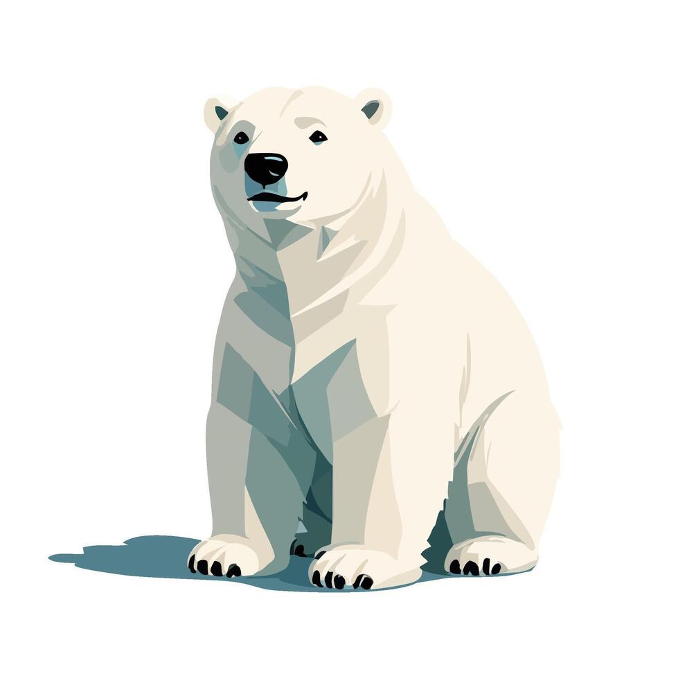 A Cute cartoon polar bear sitting vector