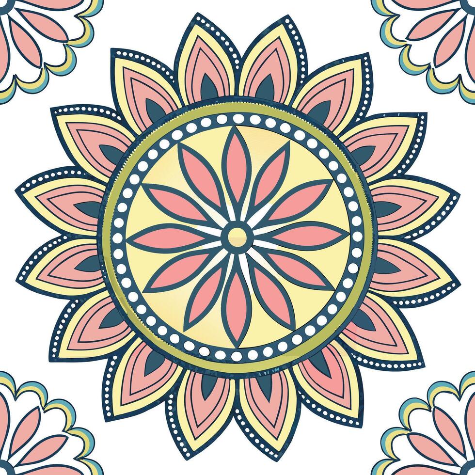 Abstract pattern with flower mandala vector