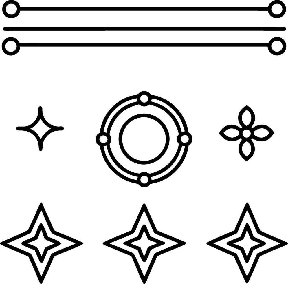 Minimalist Floral and Geometric Border Design vector