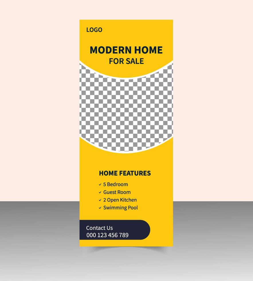Modern Real Estate Banner for Roll Up Stand Advertising vector