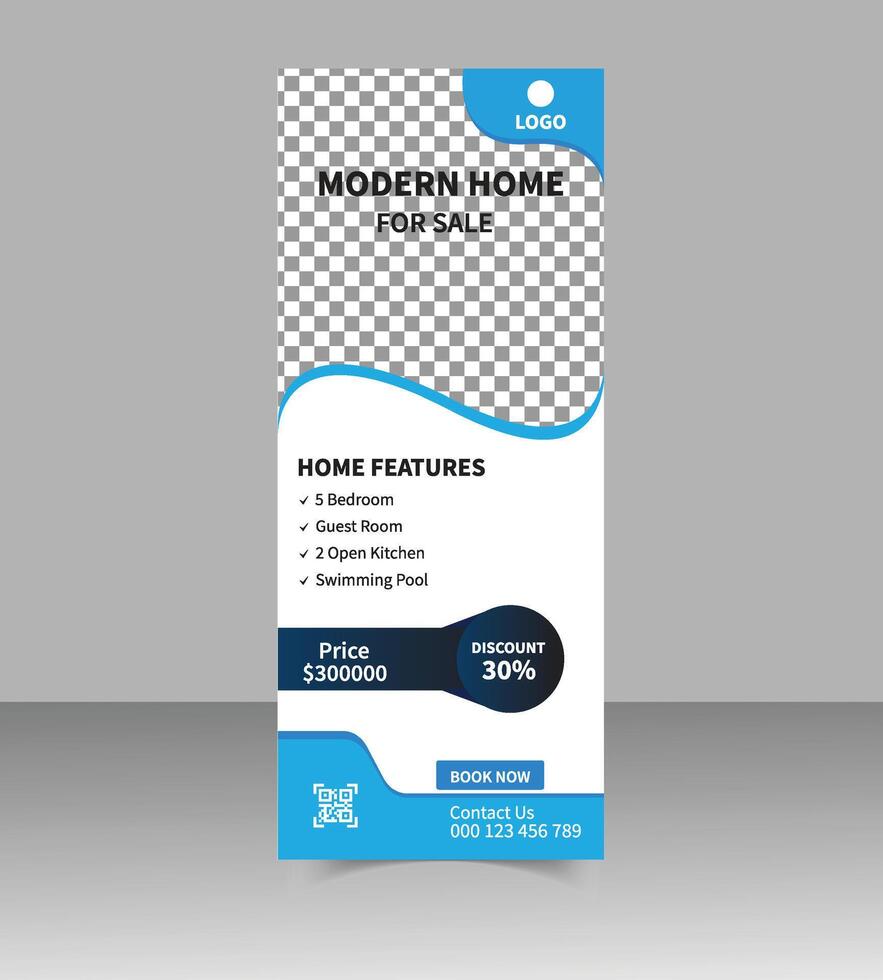Real Estate Marketing Roll Up Banner Template Editable Clean vector