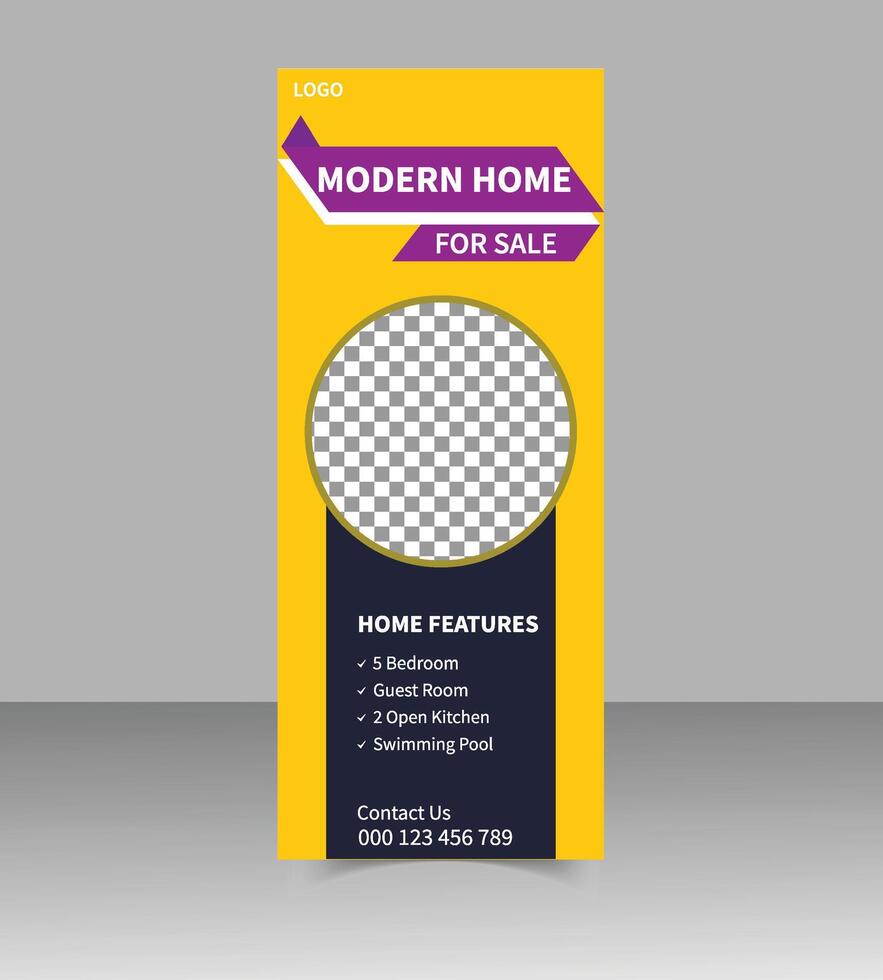 Elegant Property Sale Roll Up Banner Design Template vector