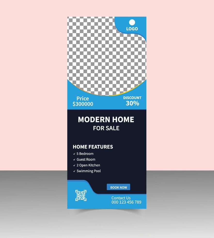 Modern Property Sale Roll Up Banner Real Estate Marketing vector