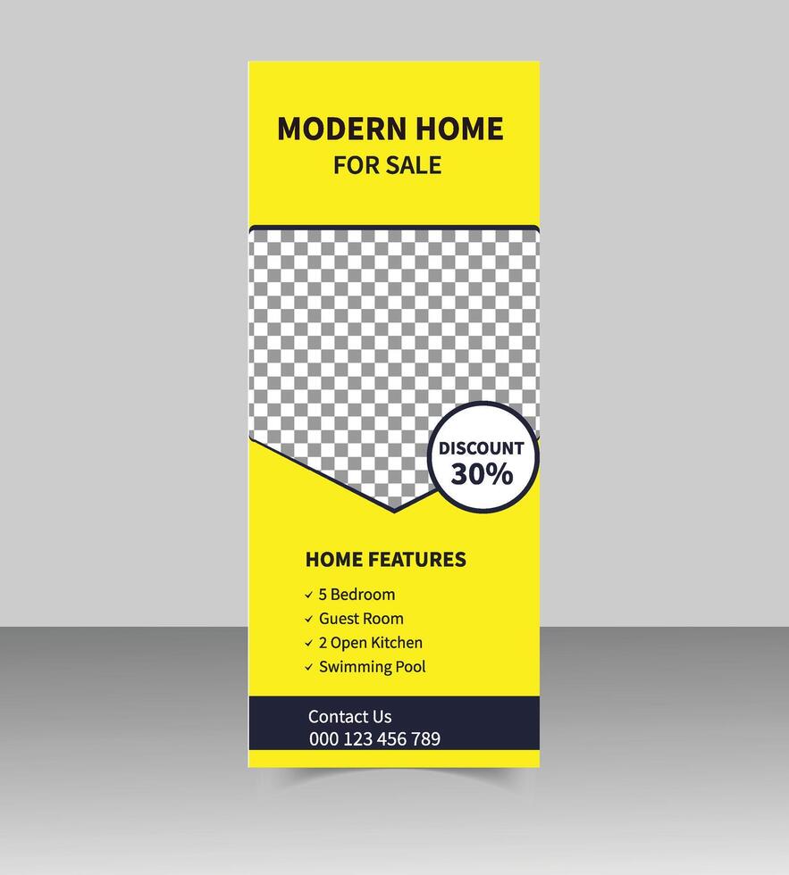 Clean and Professional Roll Up Banner for Real Estate Marketing vector