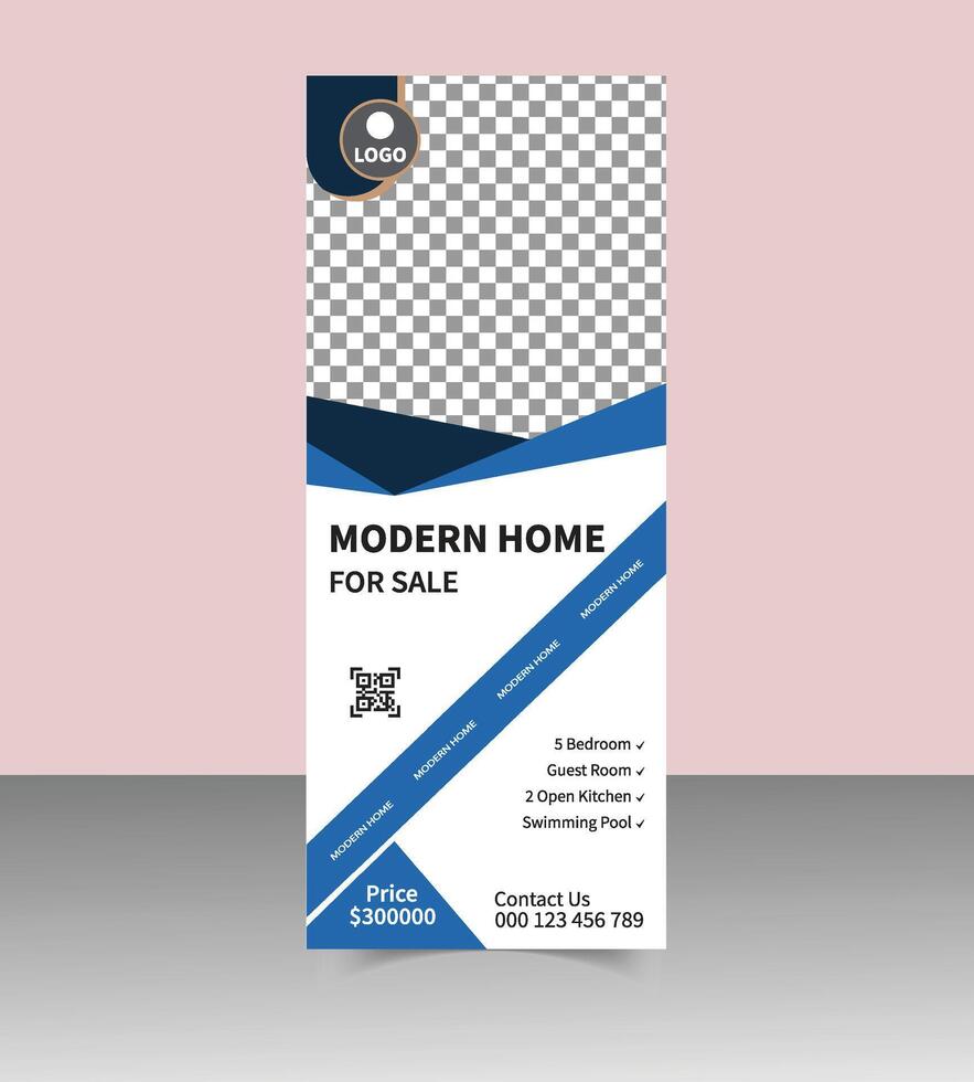 Real Estate Roll Up Banner Design Template Modern And Professional vector