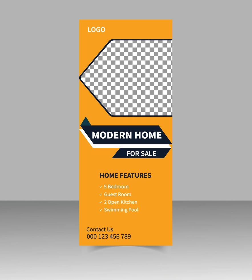 High Quality Real Estate Roll Up Banner for Housing Ads vector