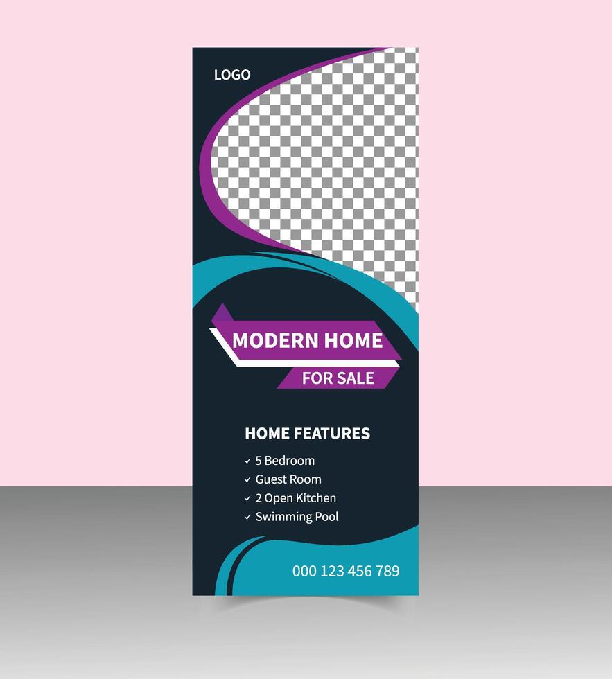 Luxury Real Estate Banner Design for Roll Up Stand Display vector