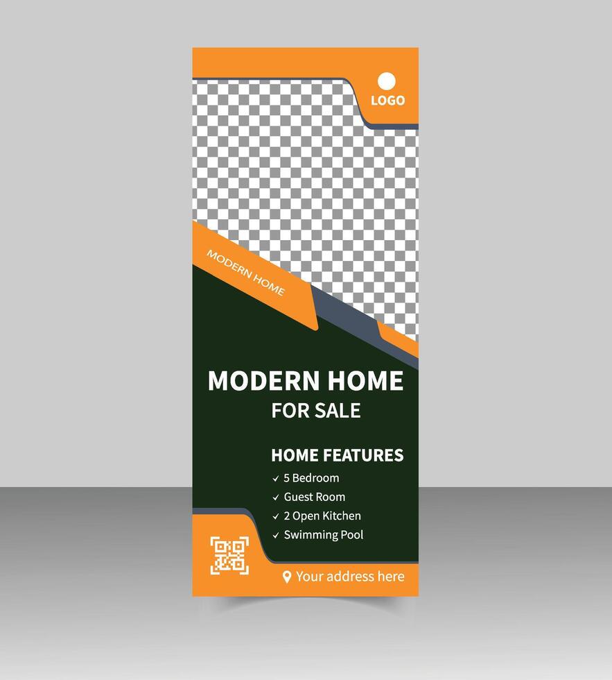 Minimalist Real Estate Roll Up Banner Perfect for Realtors vector