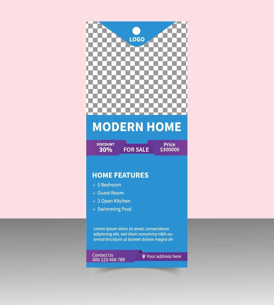 Elegant Real Estate Roll Up Banner for Property Promotion vector