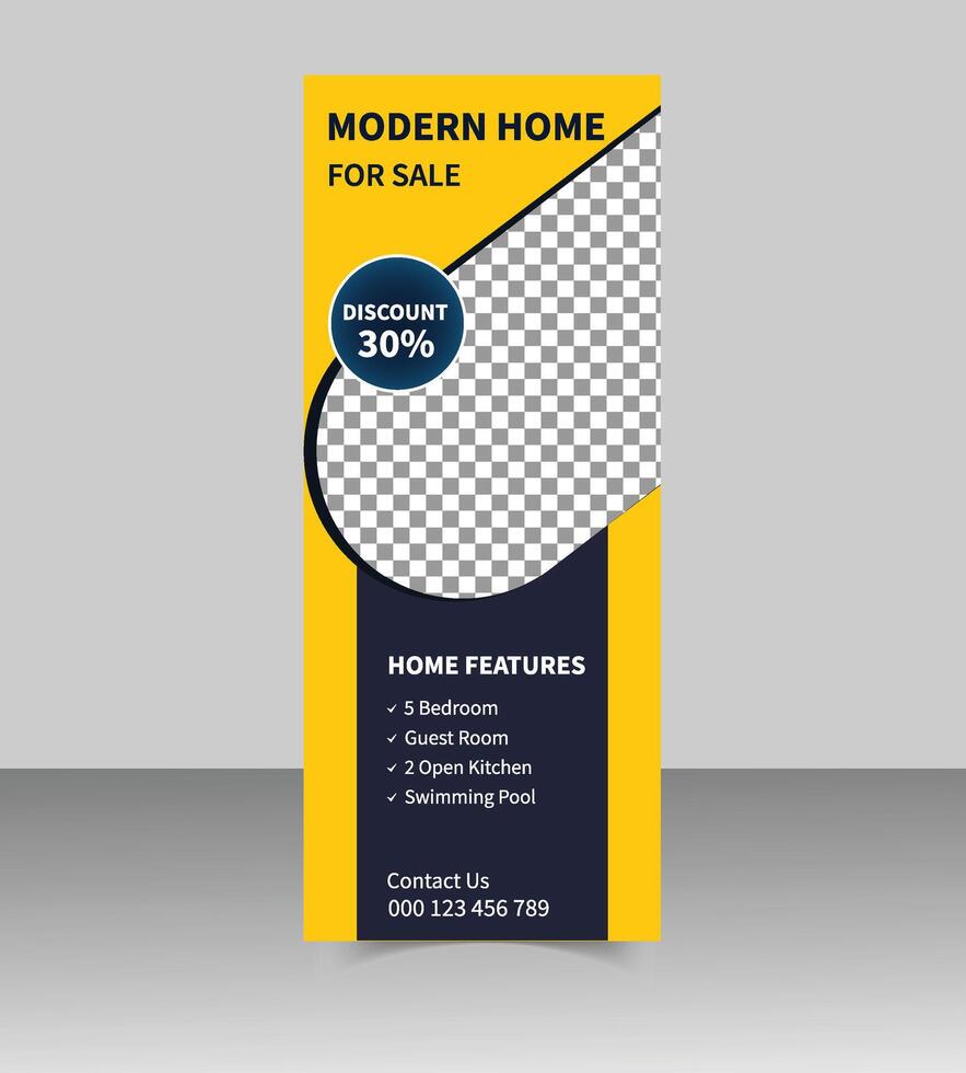 Real Estate Roll Up Banner Design Template for Property Promotion vector