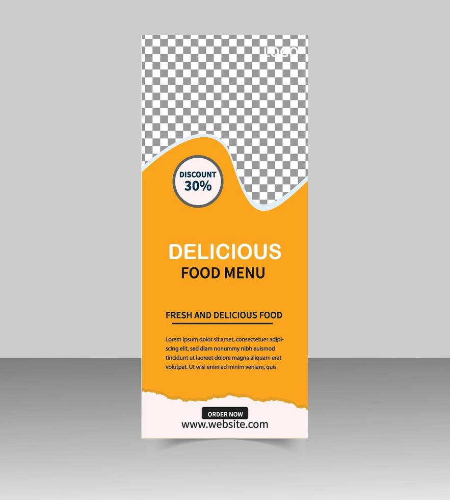 Eye Catching Roll Up Banner Template for Food Court Promotion vector