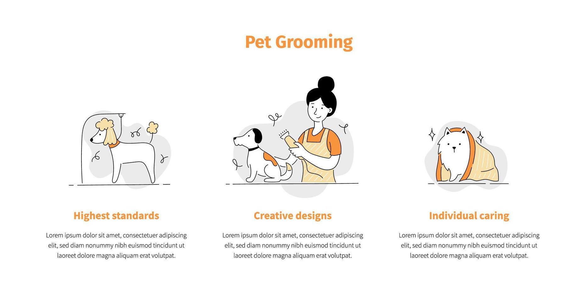 Pet grooming salon icon template vector