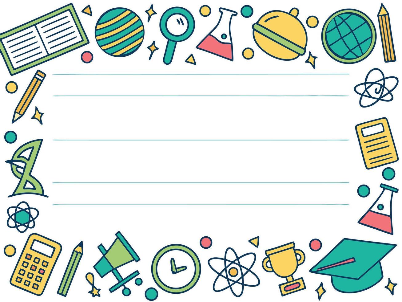Back to School Stationery Note Border Design vector
