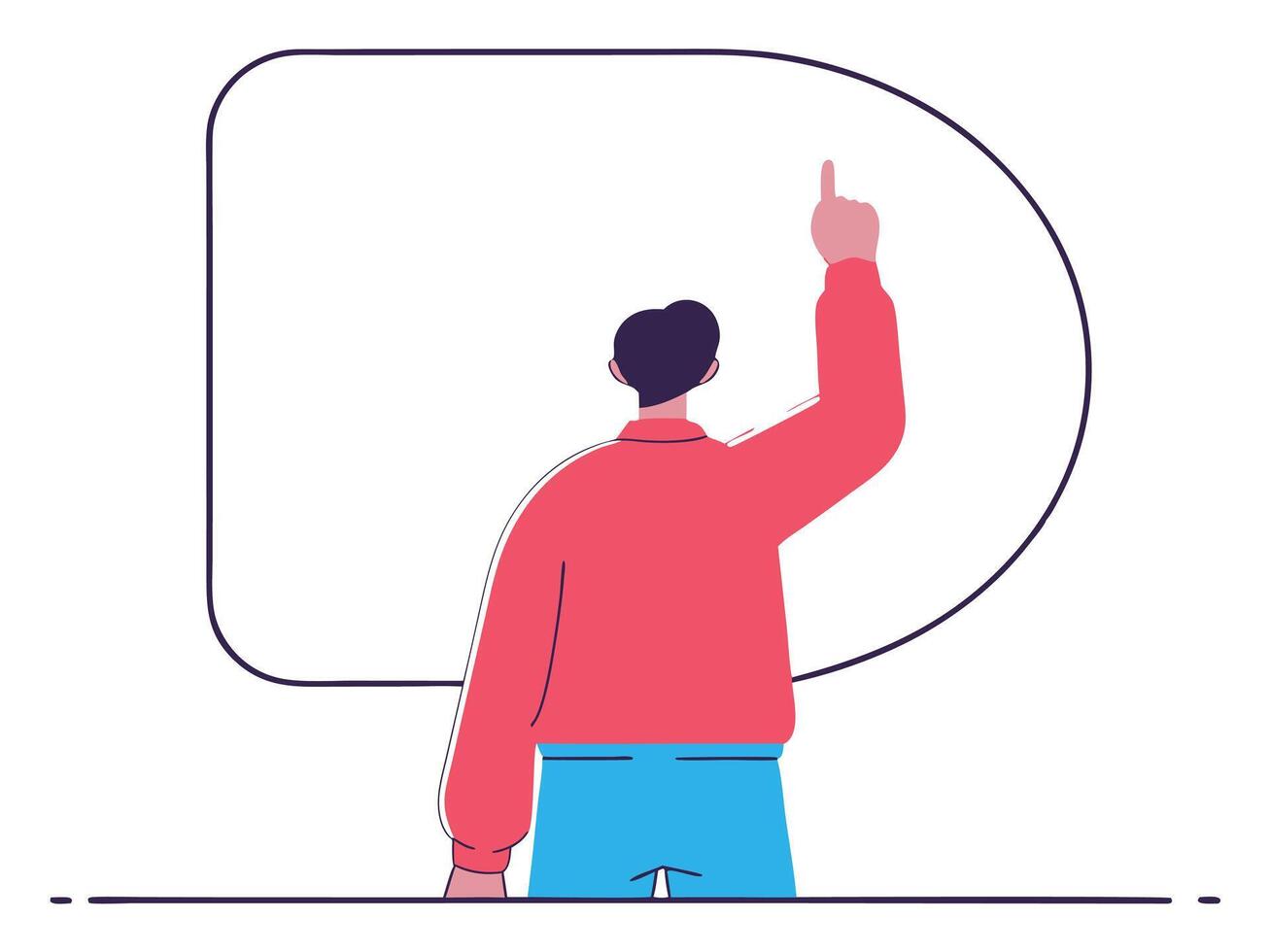 Man Presenting Blank Space Concept Illustration vector