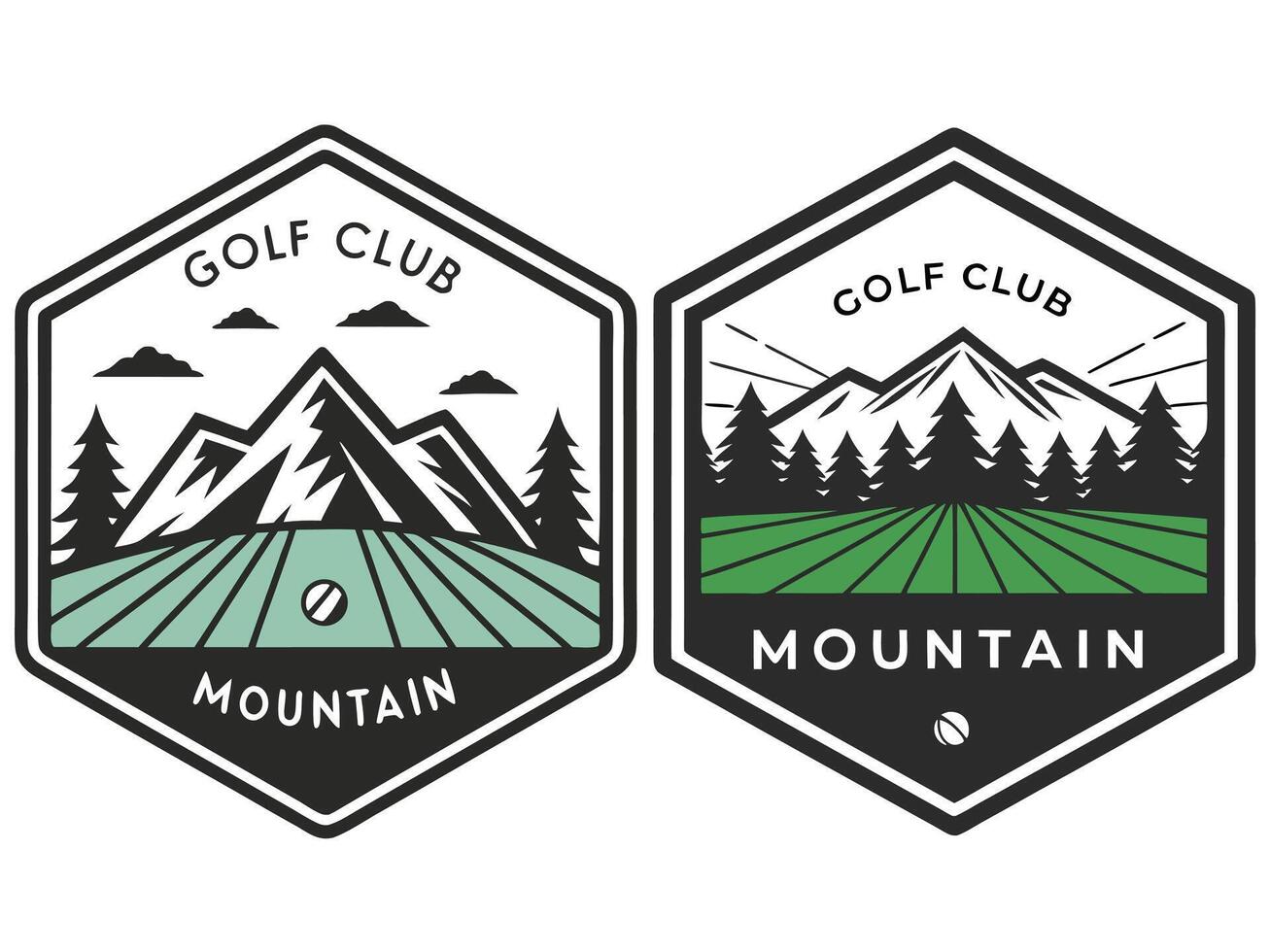 Mountain Golf Club Badge Design vector