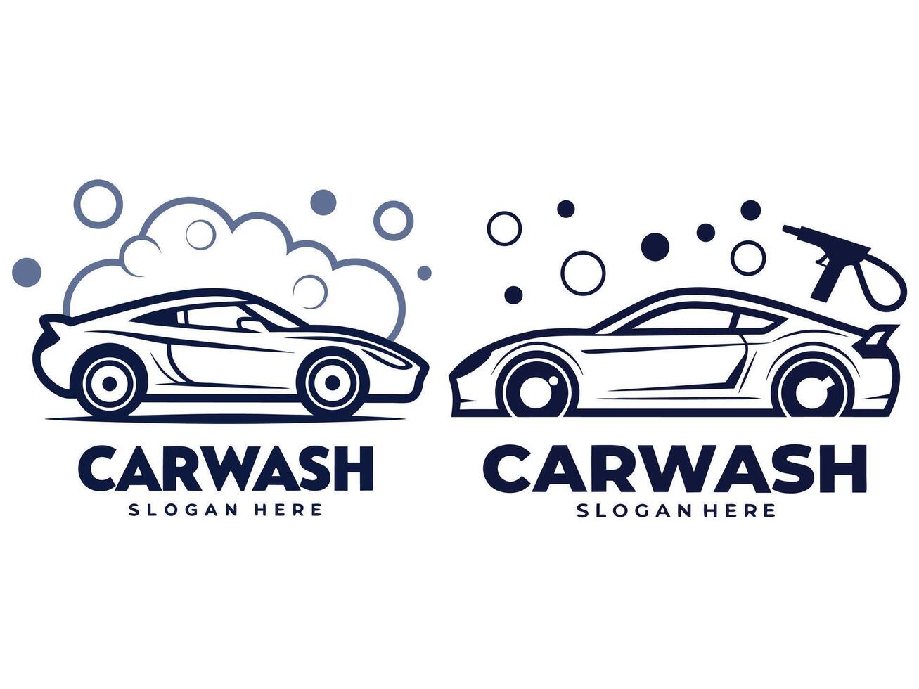 Car Wash Logo Designs Featuring Modern Sports Car vector