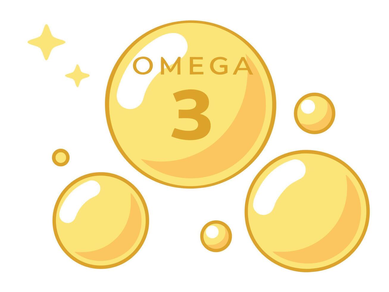 Omega 3 Supplement Bubbles vector
