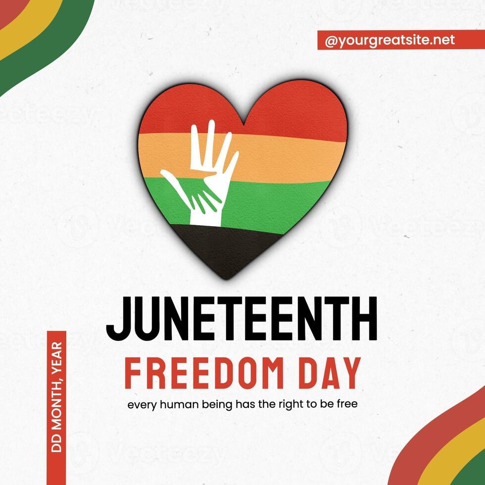 Simple Illustration Juneteenth Day Instagram Post template