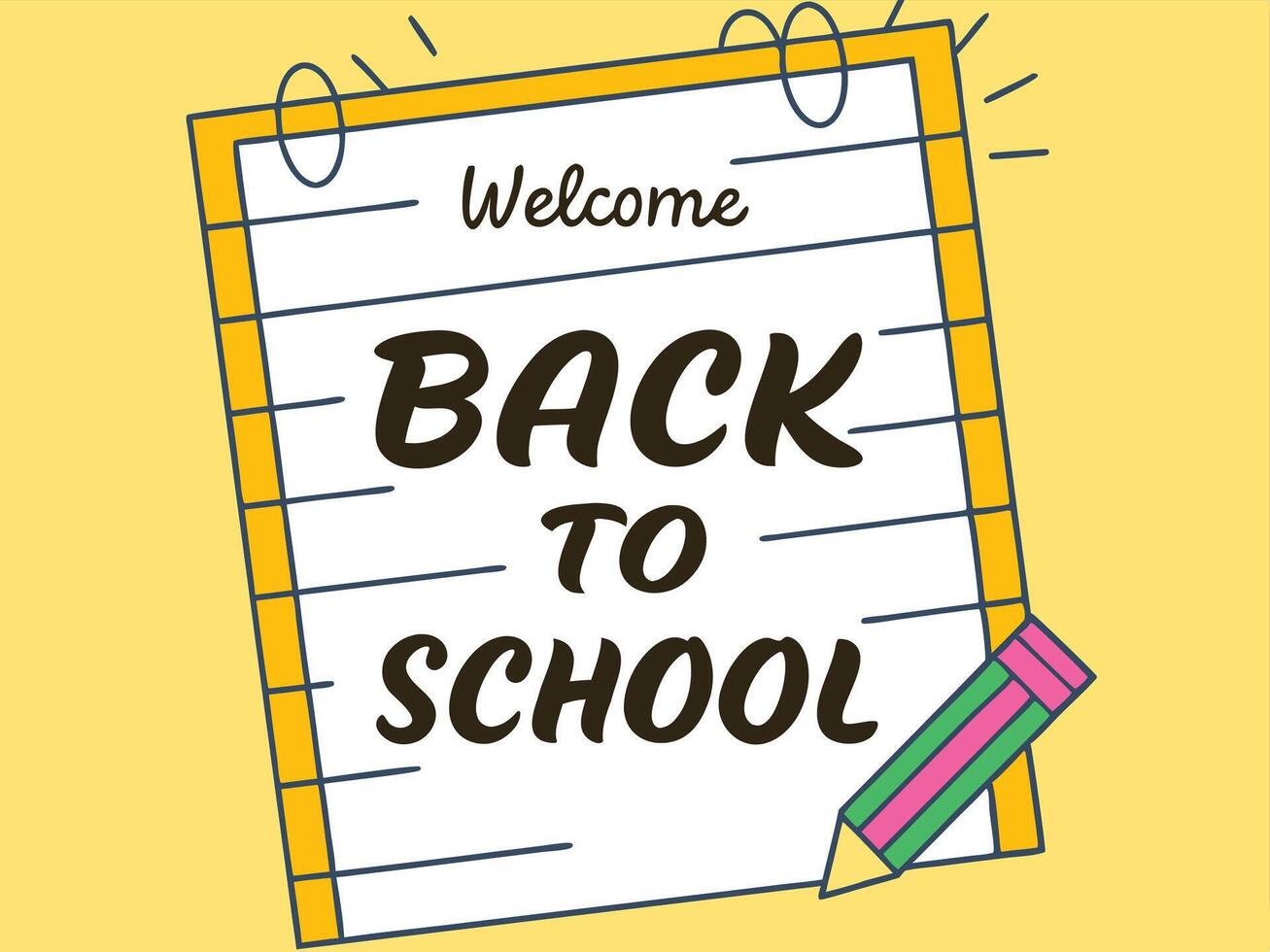 Welcome Back to School Note Pad Design vector