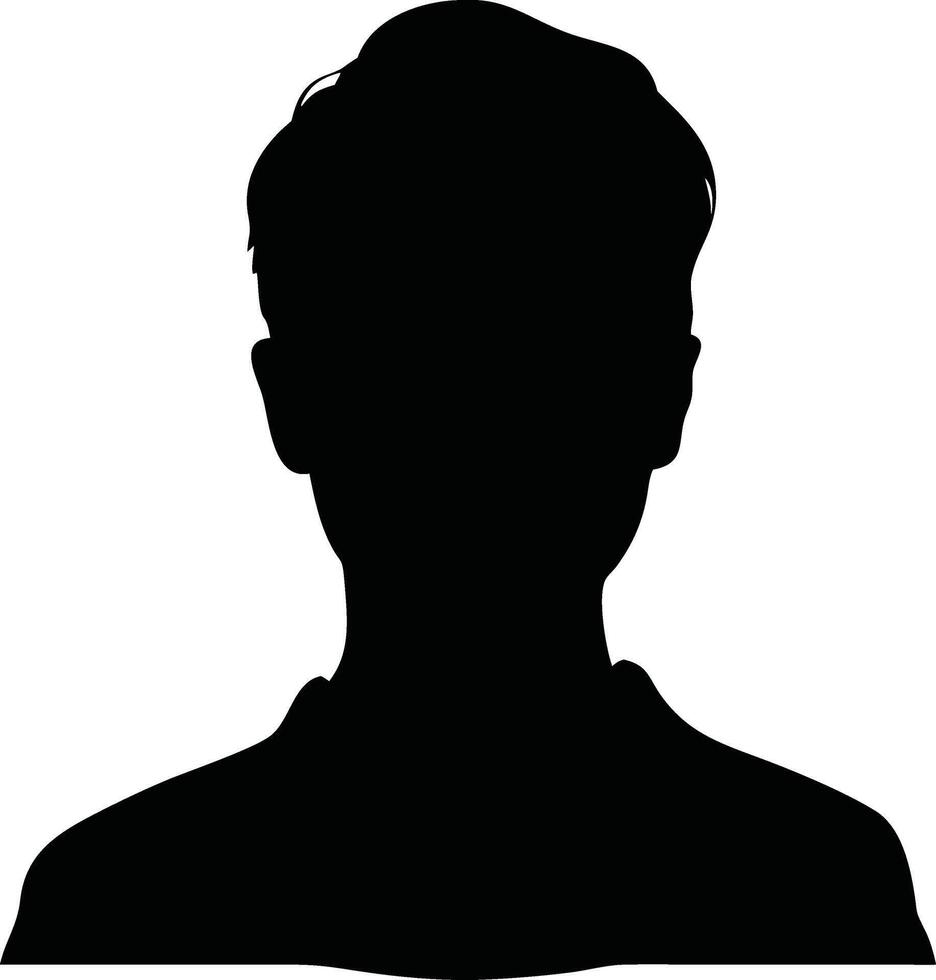 Black and White Silhouette of a Person's Head and Shoulders vector