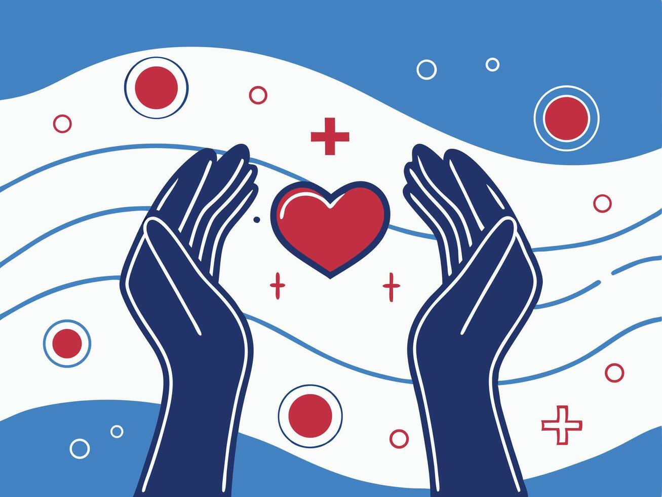 Caring Hands Protecting a Heart Healthcare Symbol vector