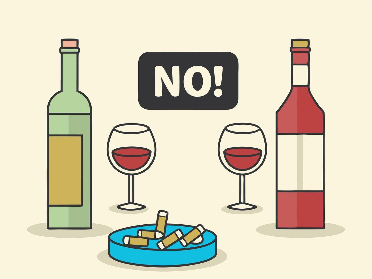 No Drinking and Smoking Healthy Lifestyle Choice vector