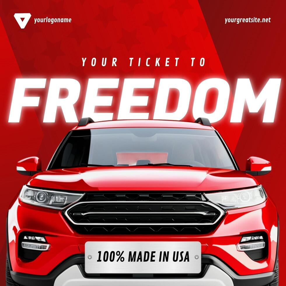 Car Made In USA Instagram Post template