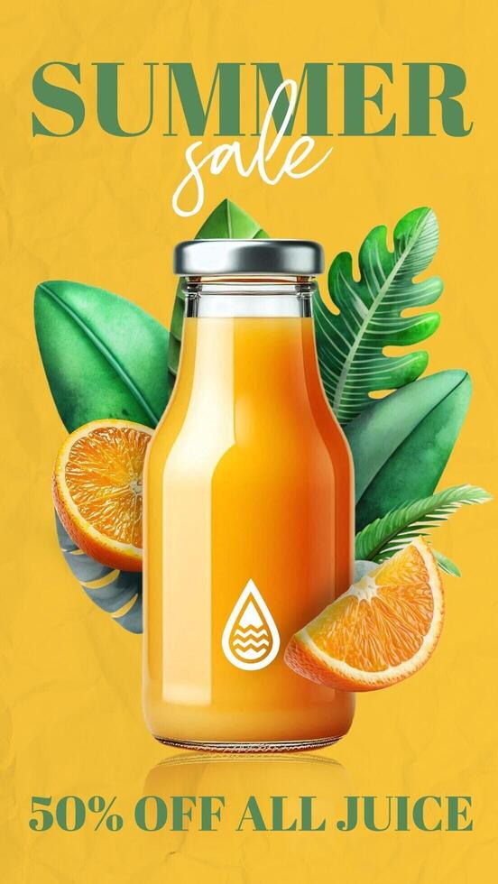Orange Drink Summer Sale Instagram Story template