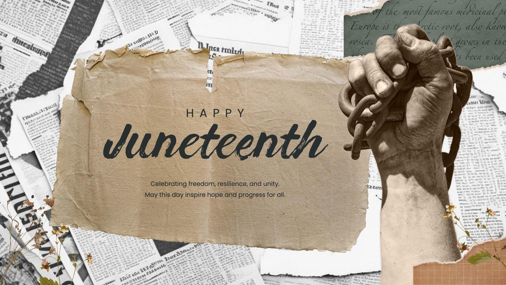 Newspaper Juneteenth Twitter Post template