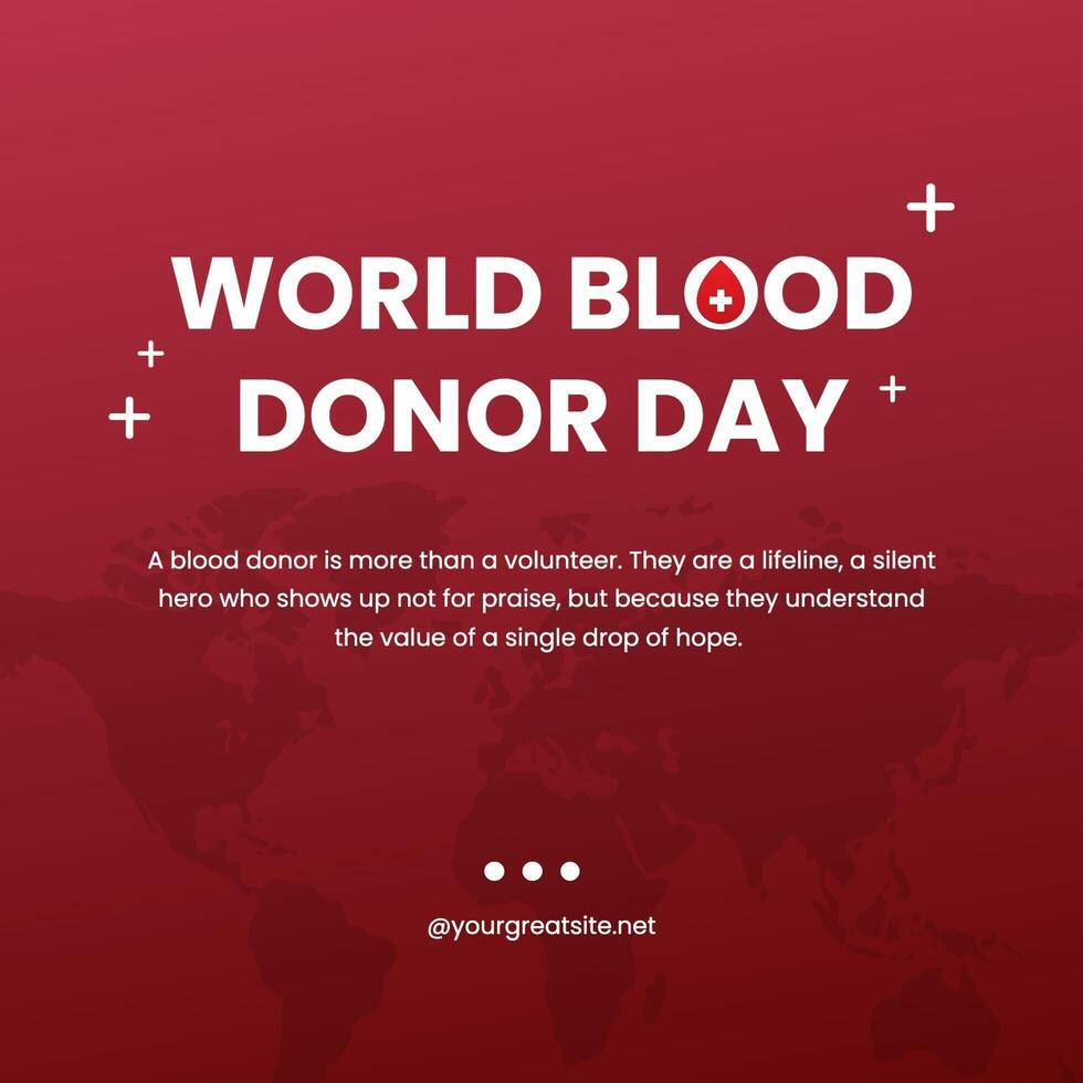 Red White Simple World Blood Donor Day Instagram Post template