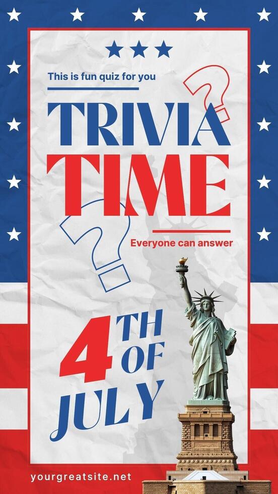 4th of July Trivia Instagram Story template