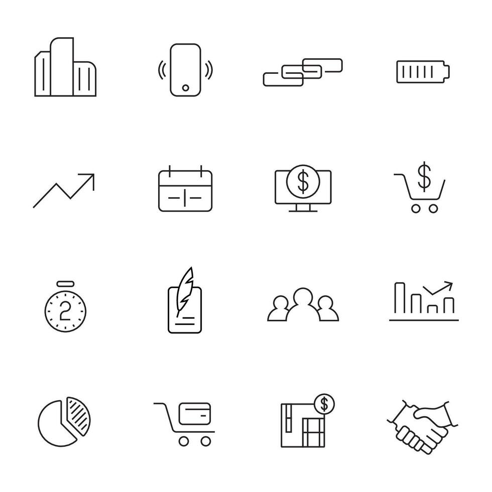 Marketing purposes set of outline icons vector