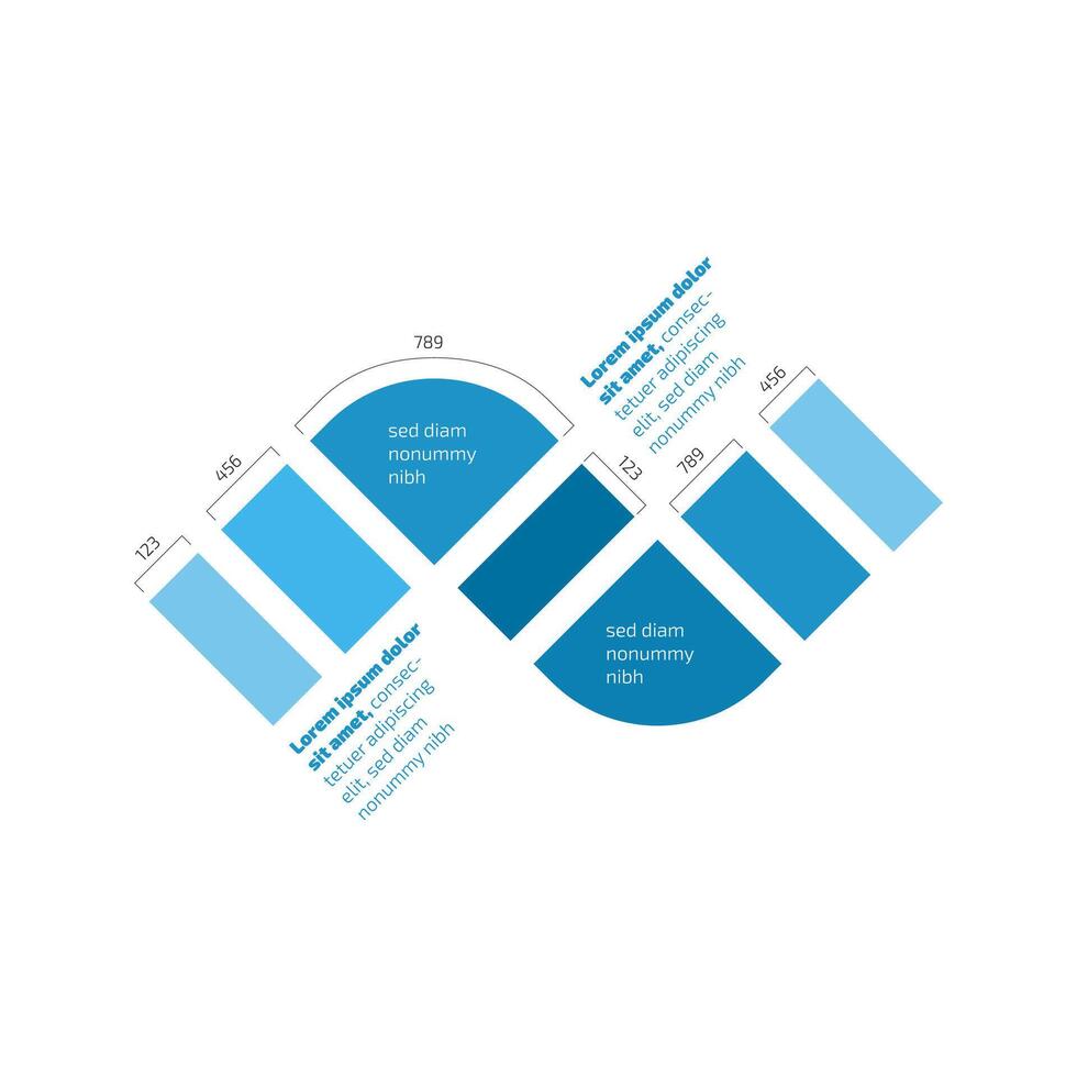 Infographic layout with curved bar chart and timeline segments vector