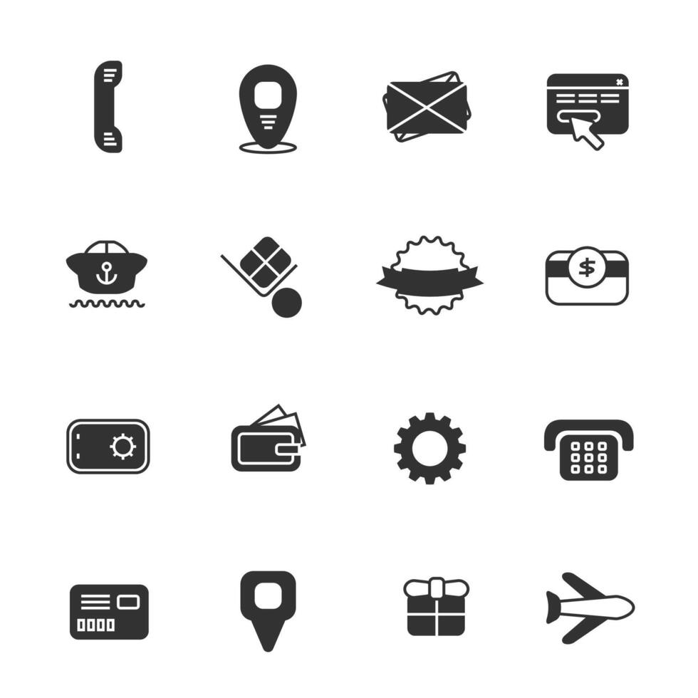 Commercial business icons set in flat style vector