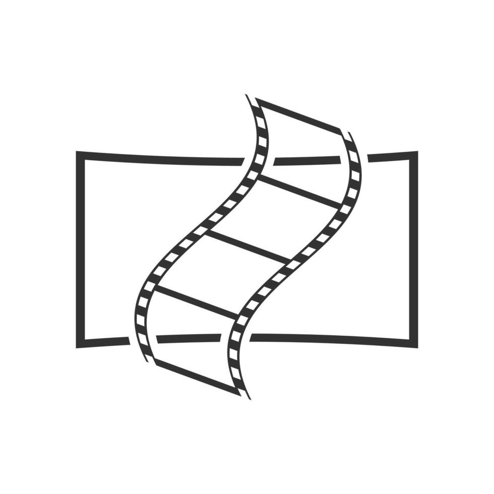 Movie film strip logo black and white vector