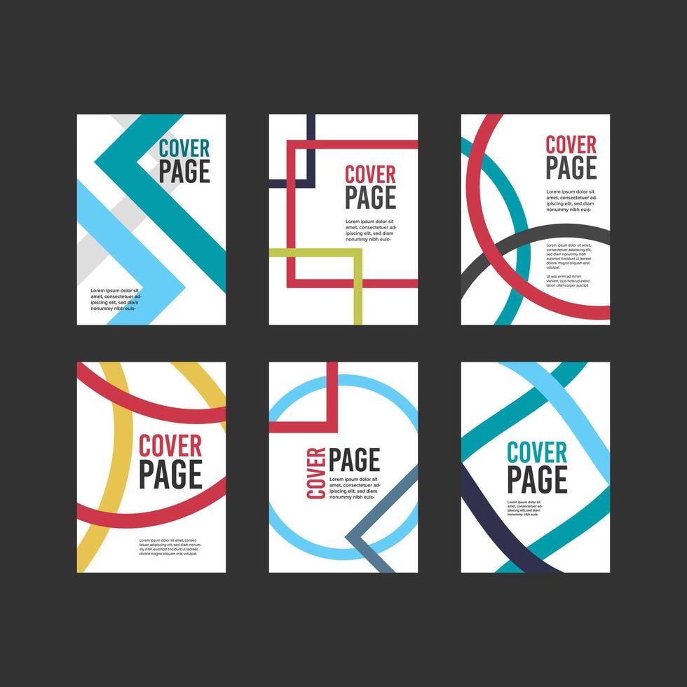 Modern abstract business cover page templates with geometric shapes vector